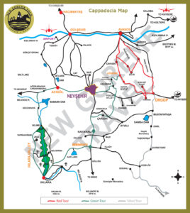 Карта «цветных» туров в Капподокии